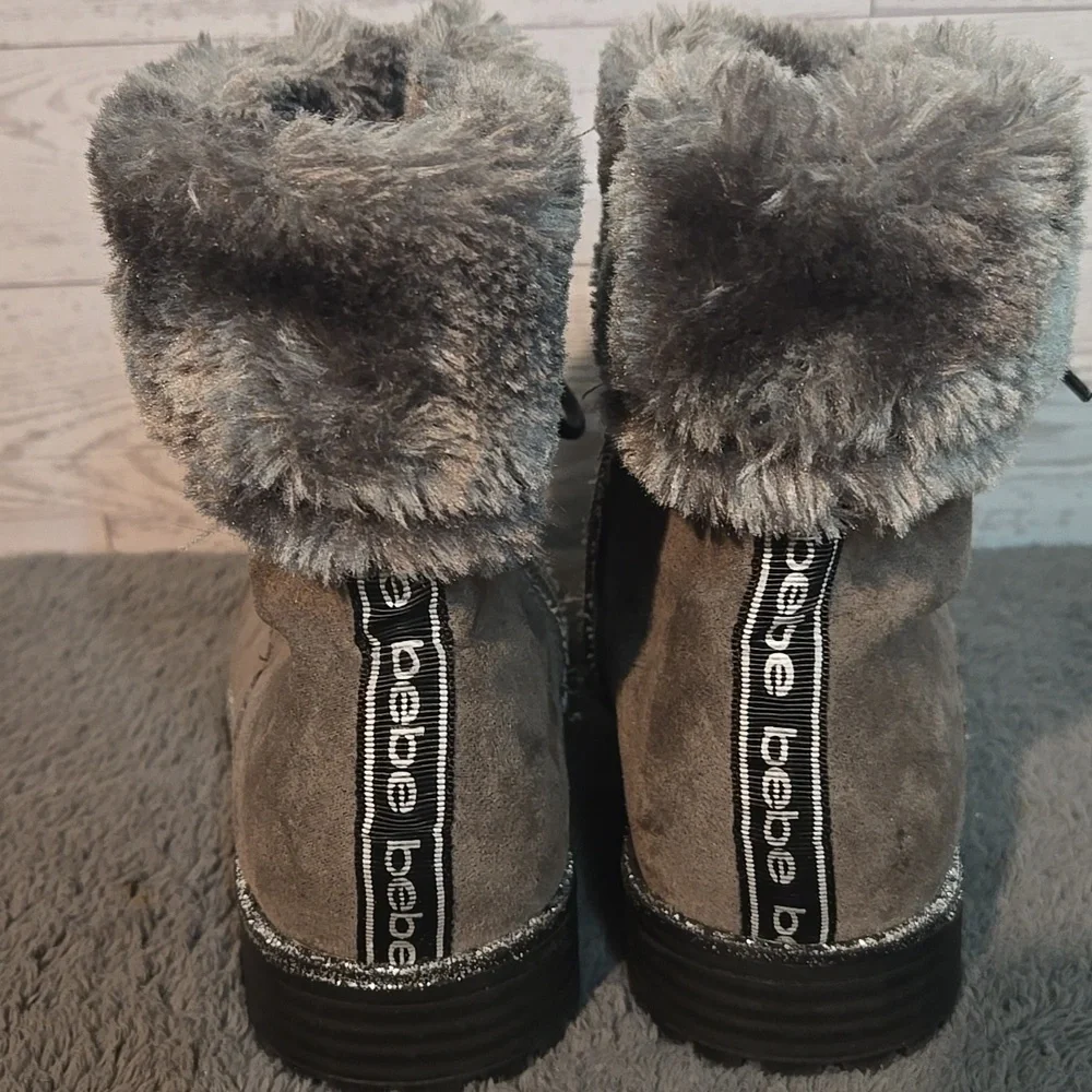 Kids Bebe Fur-Trimmed Winter Boots Sz 2